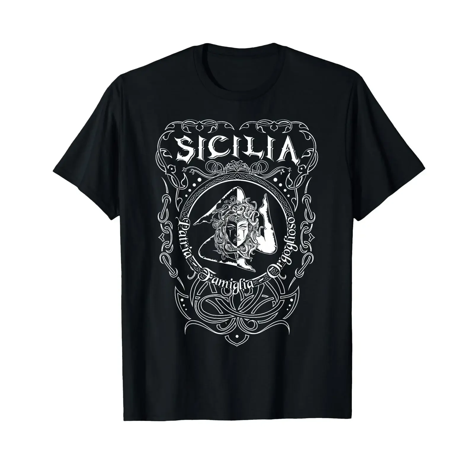 Sicilia Italy Trinacria Heraldry Home Pride Family T Shirt vintage Washed Breathable homme Soft Comfortable Unisex streetwear