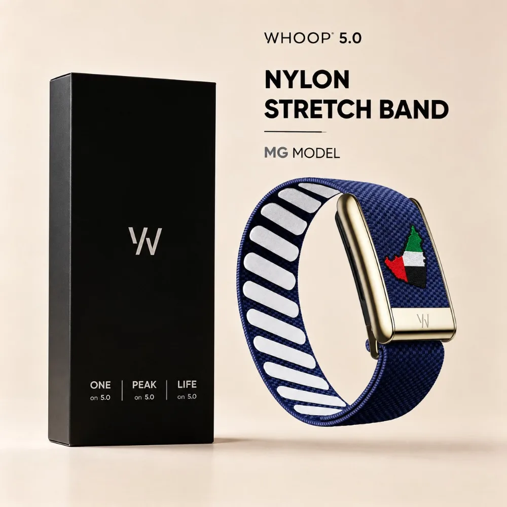 For WHOOP 5.0 National Flag Pattern Nylon Strap Elastic Woven Sport Replacement Band With Metal Frame