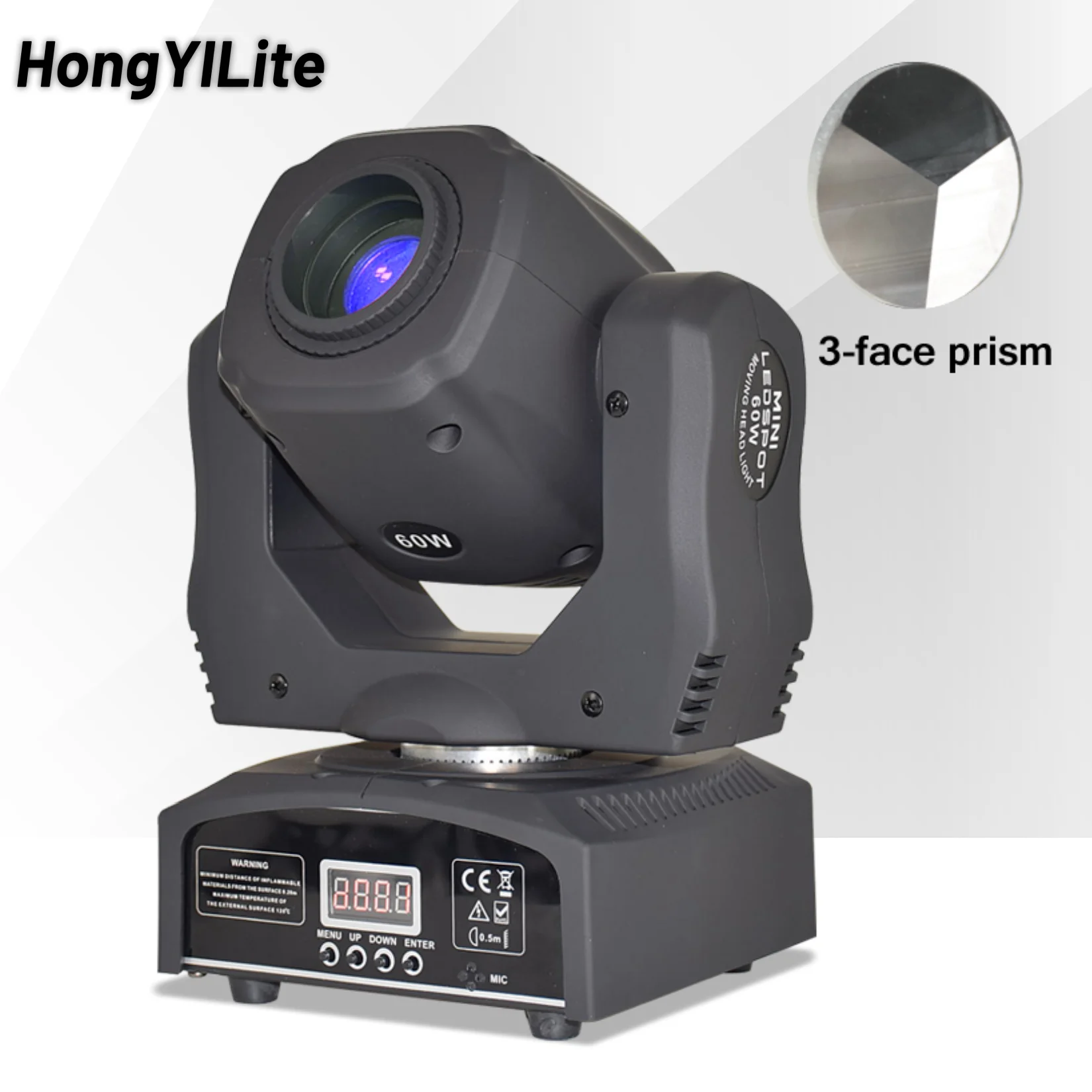 

HongYiLite Led 60W Moving Head Light Mini Gobos Stage Light DMX Rotating 3-Face Prism Lyre Effect Control DJ Equipment Party Bar
