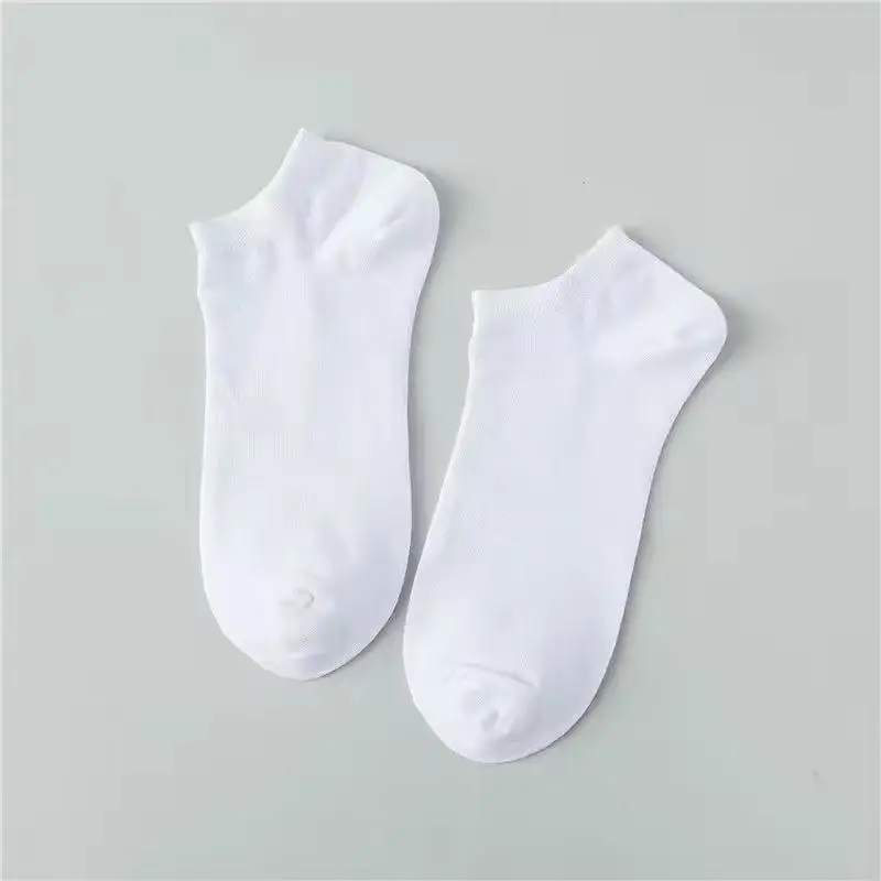 1 Pair Low Cut Men Socks Solid Color Black White Gray Breathable Cotton Sports Socks Male Short Socks Women Men