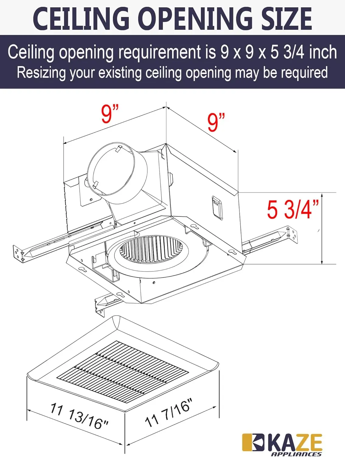 | Humidity Sensing | No Attic Access Required Bathroom Ventilation Exhaust Extractor Fan