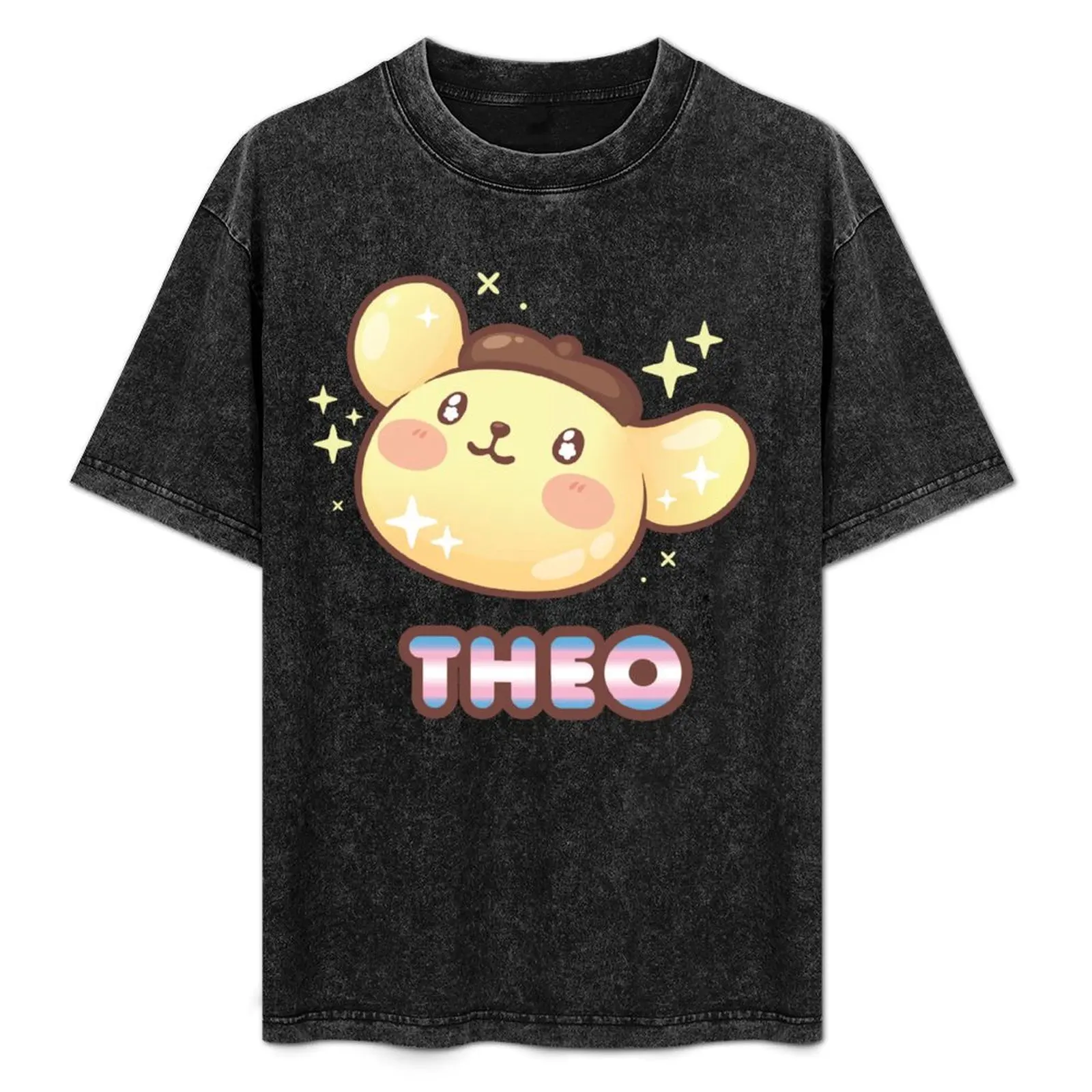 PomPom Theo T-Shirt anime tshirt graphic t shirt vintage tees Blouse Men's clothing