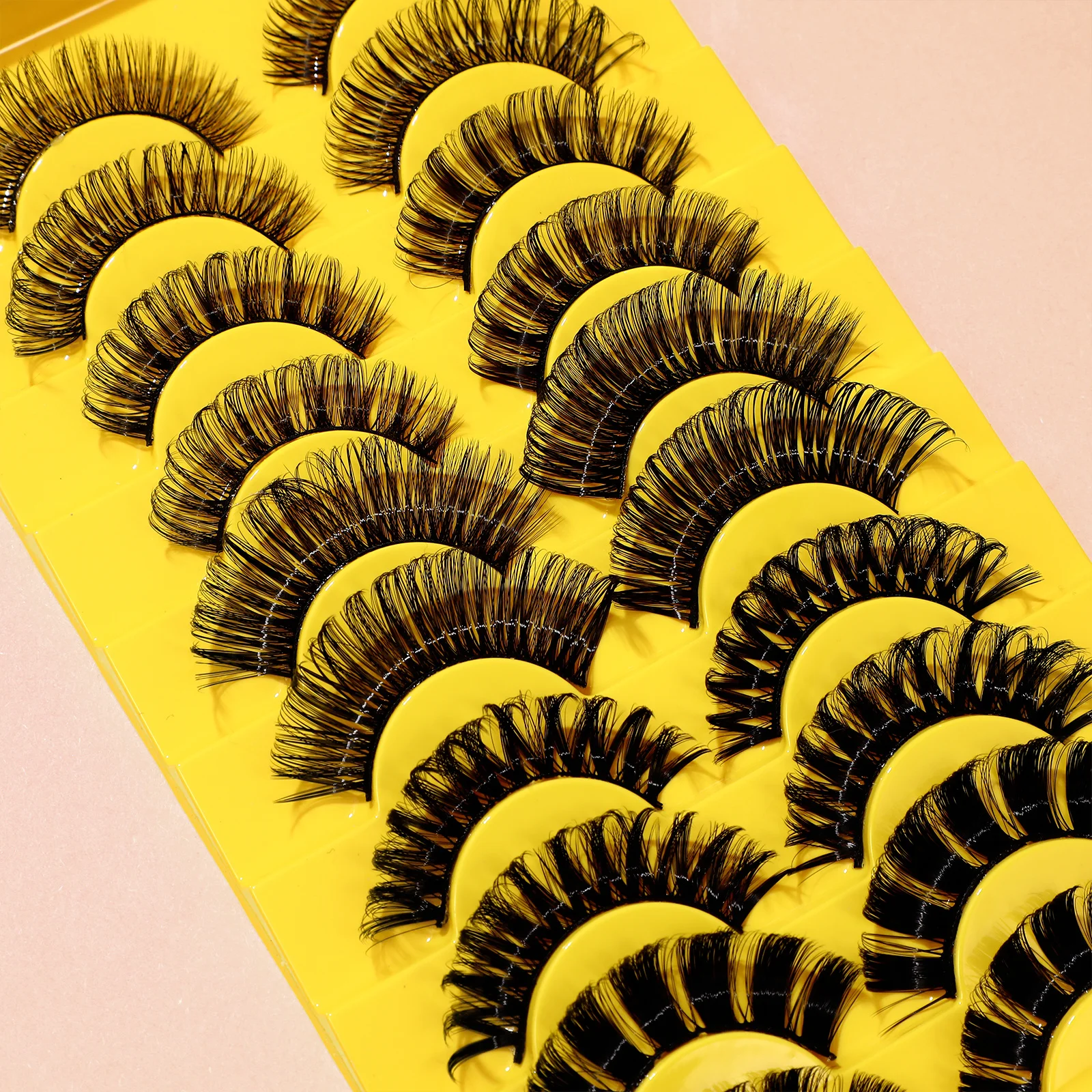 10 pares de cílios postiços naturais leves flexíveis plumas ajustáveis moda sabor feminino cílios postiços cílios postiços