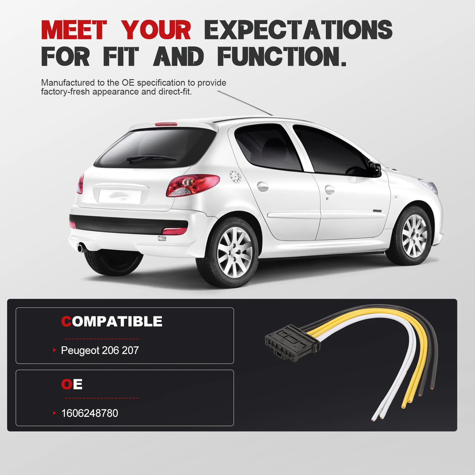 1/2 szt. Tylne światło platynowe złącze wiązki kabel tylnego światła dla Peugeot 206 207 Citroen C2 C3 1606248780