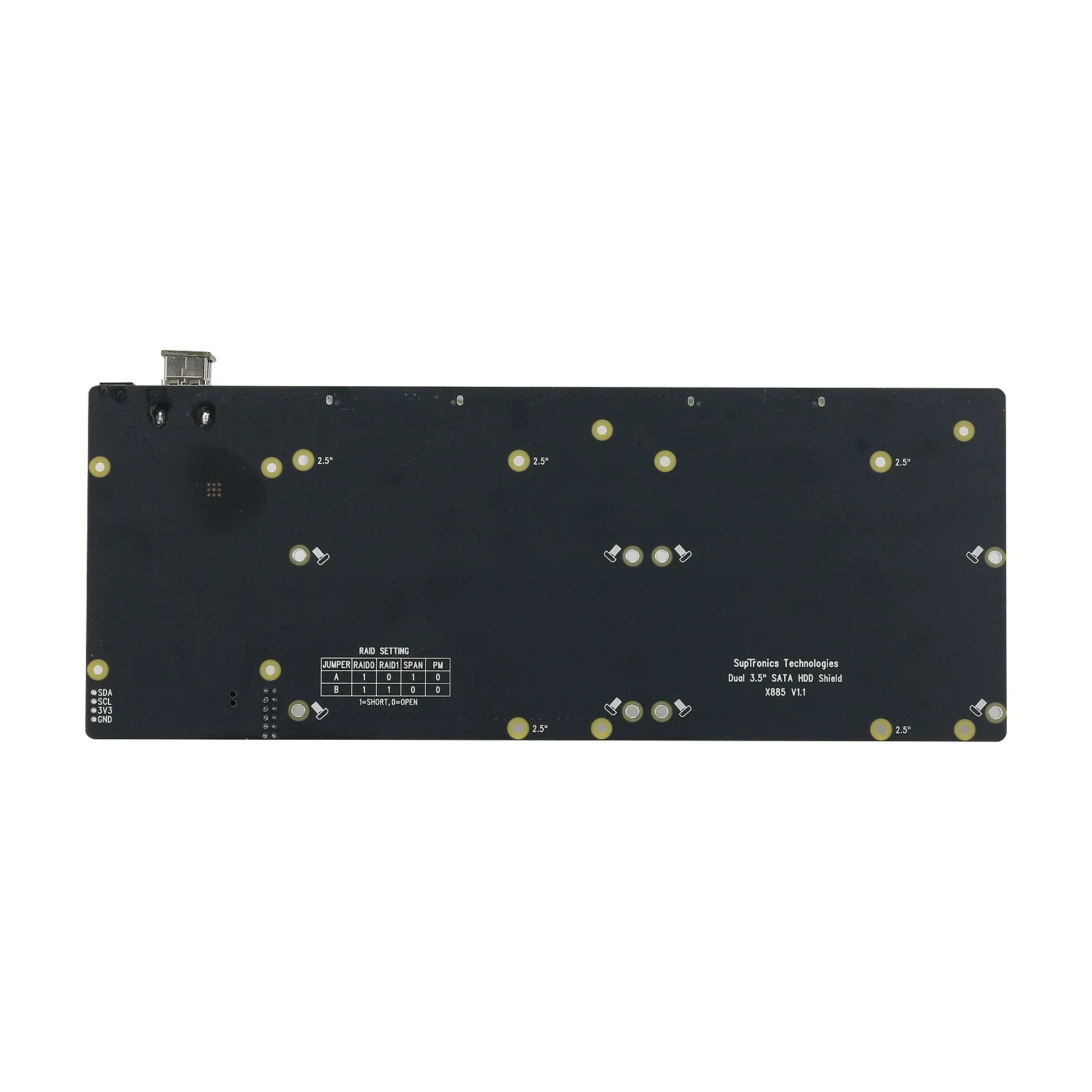 NASPi-Gemini 3.5 NAS Storage Kit with Dual 3.5" SATA HDD Shield Metal Shell for Raspberry Pi 4 - Image 5