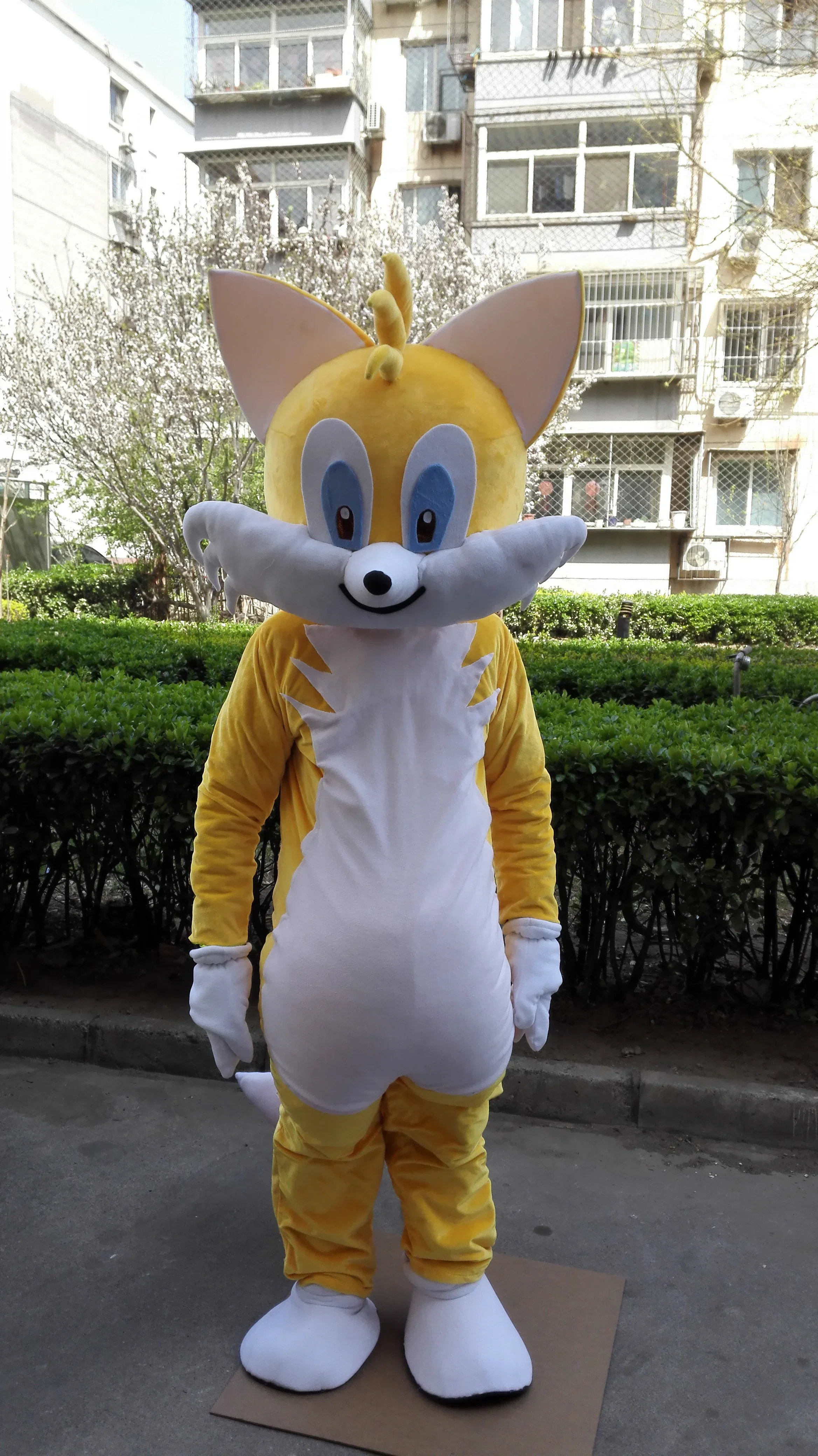 

Yellow Two Tails Fox Mascot Costume Fancy Party Cosplay Kit Mascotte Theme Fancy Dress Halloween Christmas Outfits