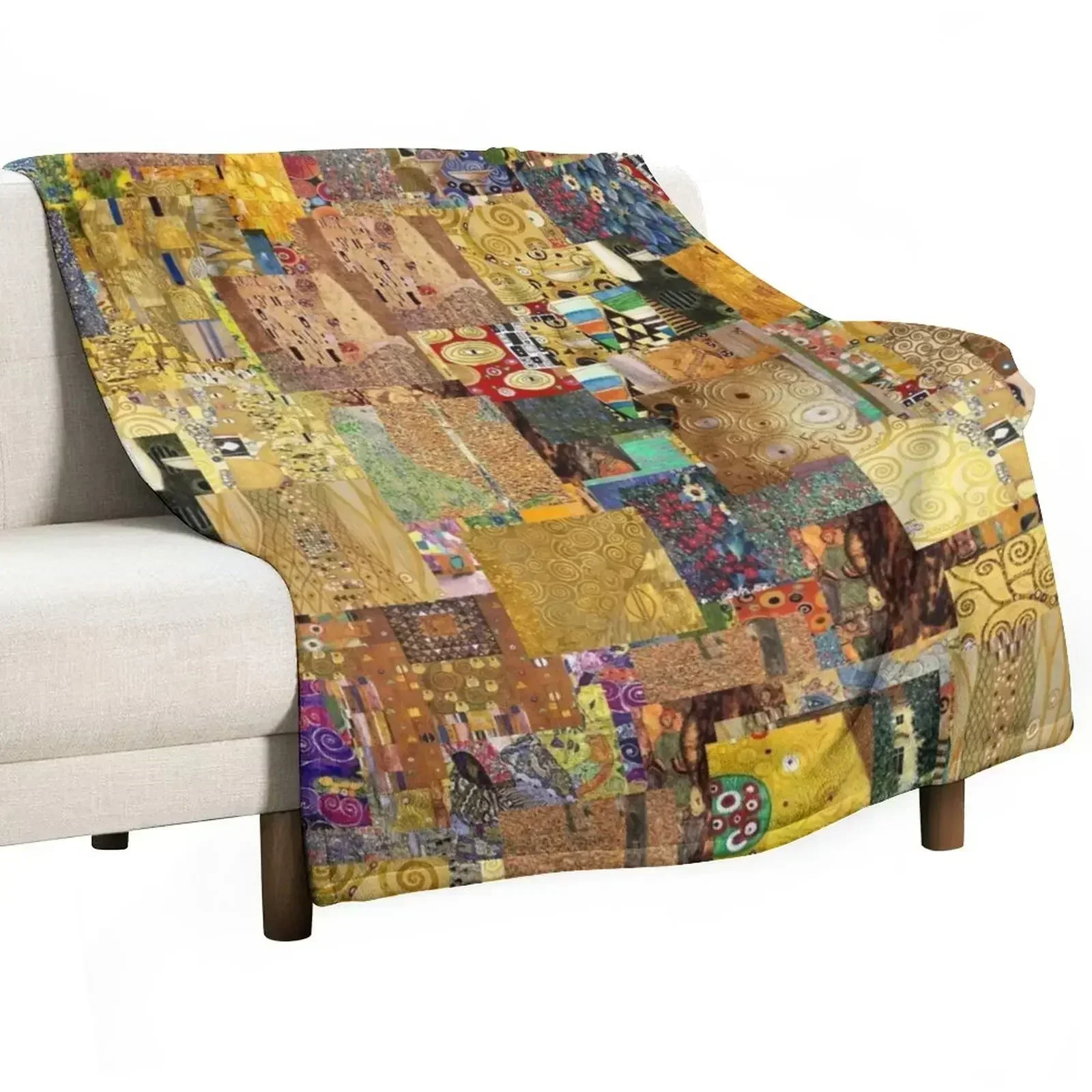 Gustav Klimt Throw Blanket Flannel Hairy for sofa For Baby Blankets