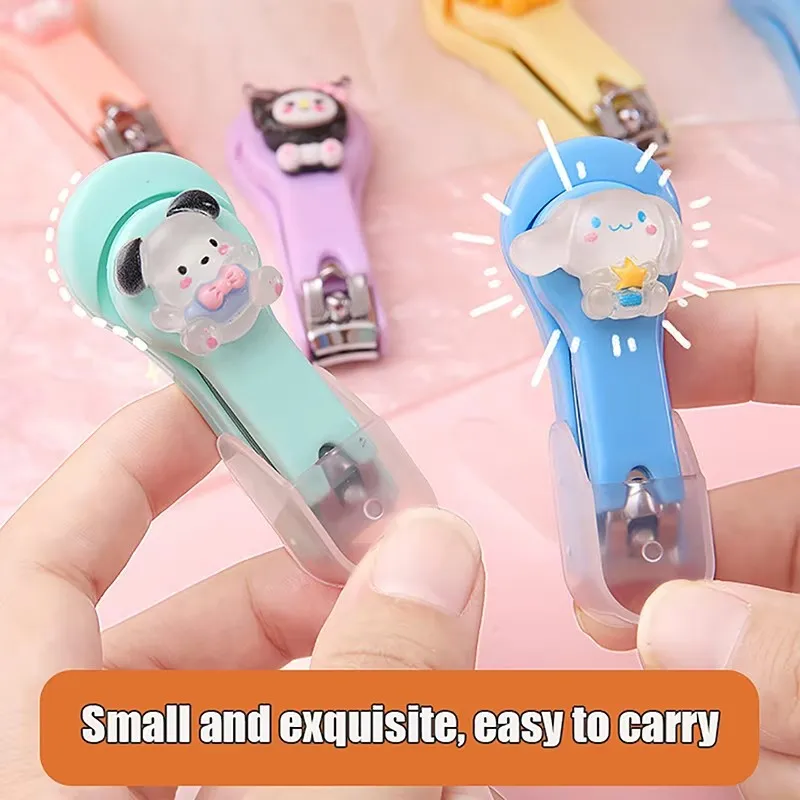 Kawaii Sanrio Nail Clippers Kuromi Cinnamoroll My Melody Hello Kitty Portable Folding Nail Clipper Women Manicure Tools Pochacco