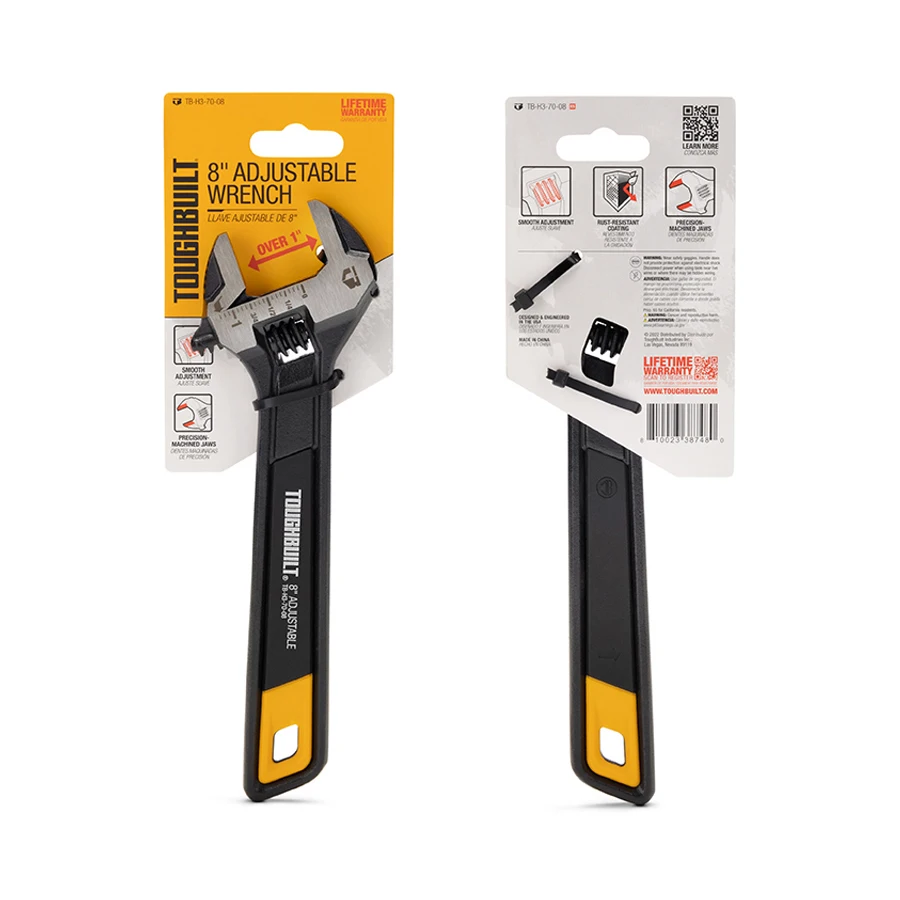 Imagem -06 - Chave Ajustável Toughbuilt Tb-h37008 Tb-h3-7010 10 Ferramentas Mecânicas de Chave Móvel de Escala Dupla