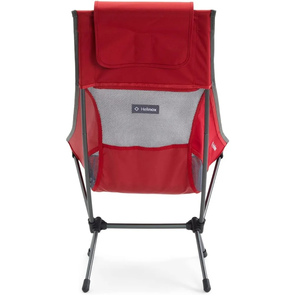 كرسي صغير الحجم وخفيف الوزن قابل للطي باللون الأحمر القرمزي مع إطار حديدي للاستخدام الخارجي والداخلي #2