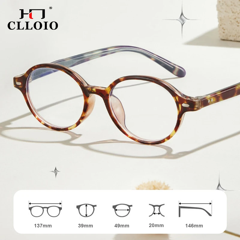 CLLOIO Oval Retro Anti Blue Ray Myopia Glasses Women  Photochromic Customization Glasses Autumn Winter Ambience Reading Glasses