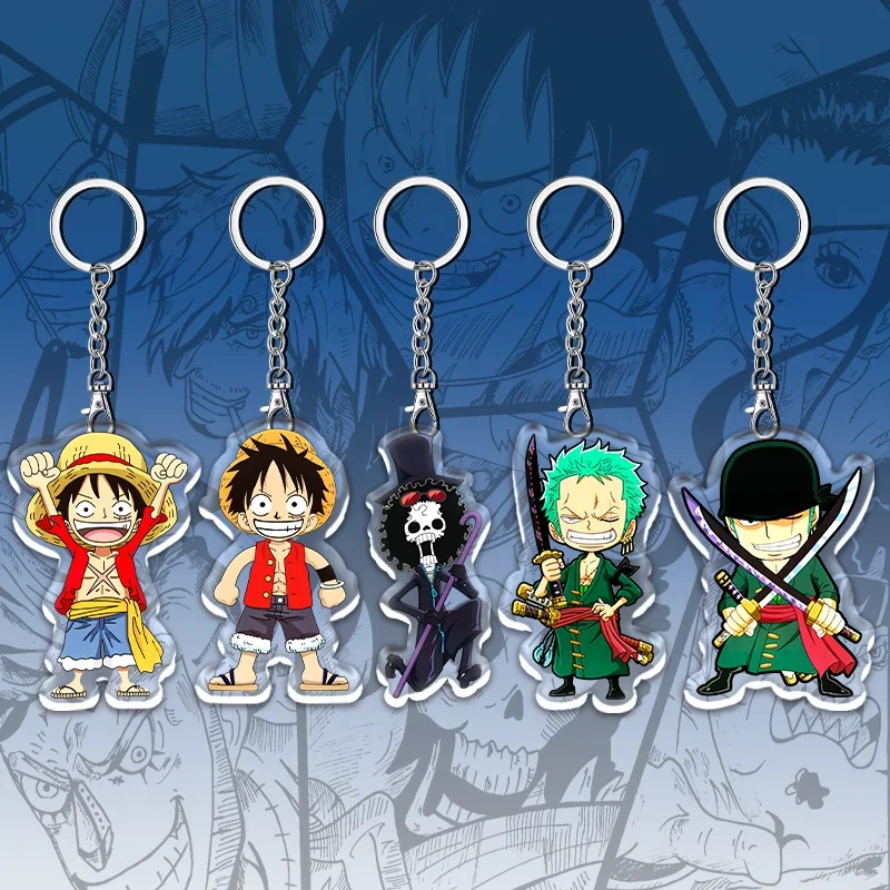 12 см ONE PIECE брелок для рюкзака акриловый Луффи Ророноа Зоро Тони Чоппер двусторонний узор брелок студенческий праздничный подарок