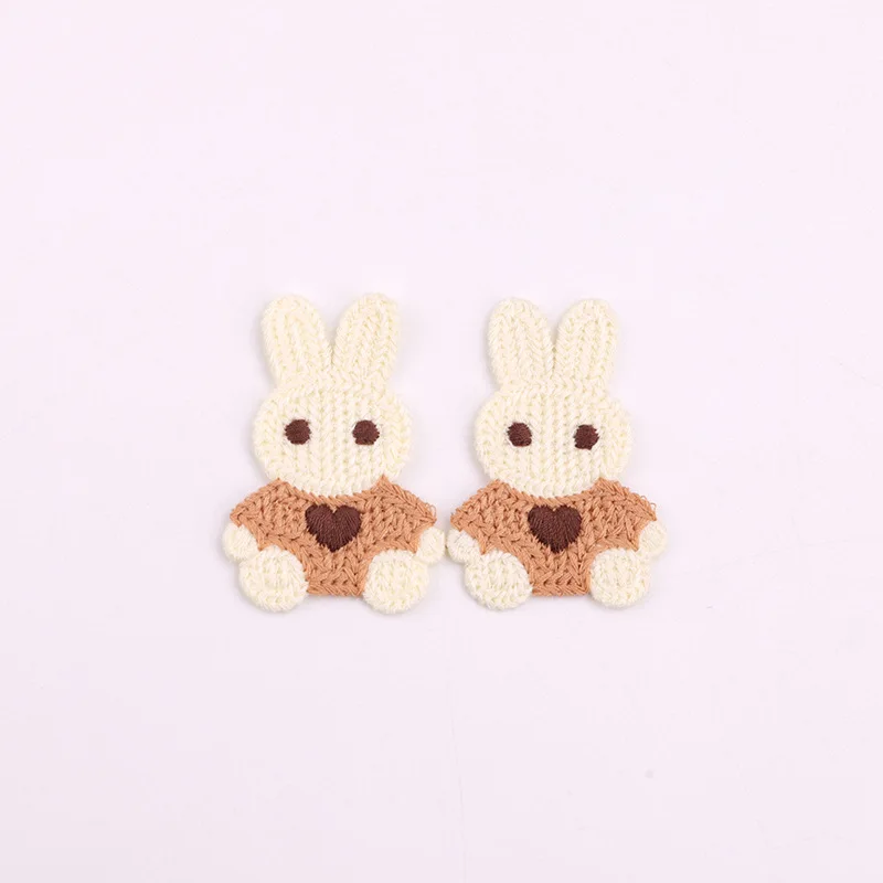 Cartoon love bunny patch embroidery clothing hat sweater torn patch girl DIY hair accessories Embroidery decorative cloth patch