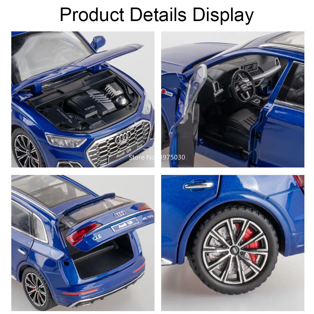 1:24 Q5 RS7 モデル合金車のおもちゃライトサウンドミニチュアカー 6 ドアオープンホイールプルバック車子供大人のギフト