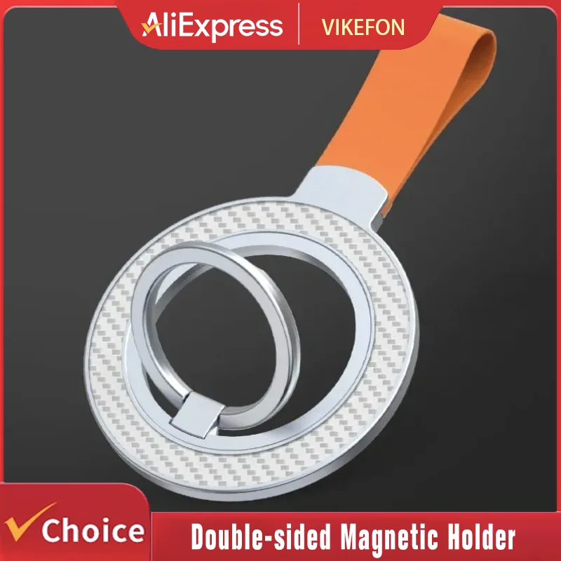 

Универсальный двусторонний магнитный держатель для телефона Magsafe, подставка для автомобиля, кольцо-держатель для пальца с ремешком для iPhone