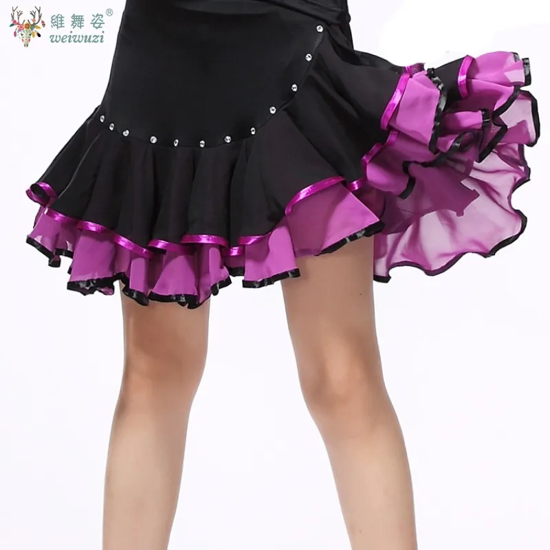 Vestido de prática de competição latina feminino tango rumba chacha dança de salão vestido quadrado traje de dança samba saia de dança