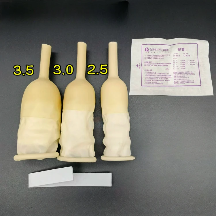 

20pcs/50pcs Chinese/English independent packaging male external catheter disposable latex condom urine urinal bag 25mm/30mm/35mm