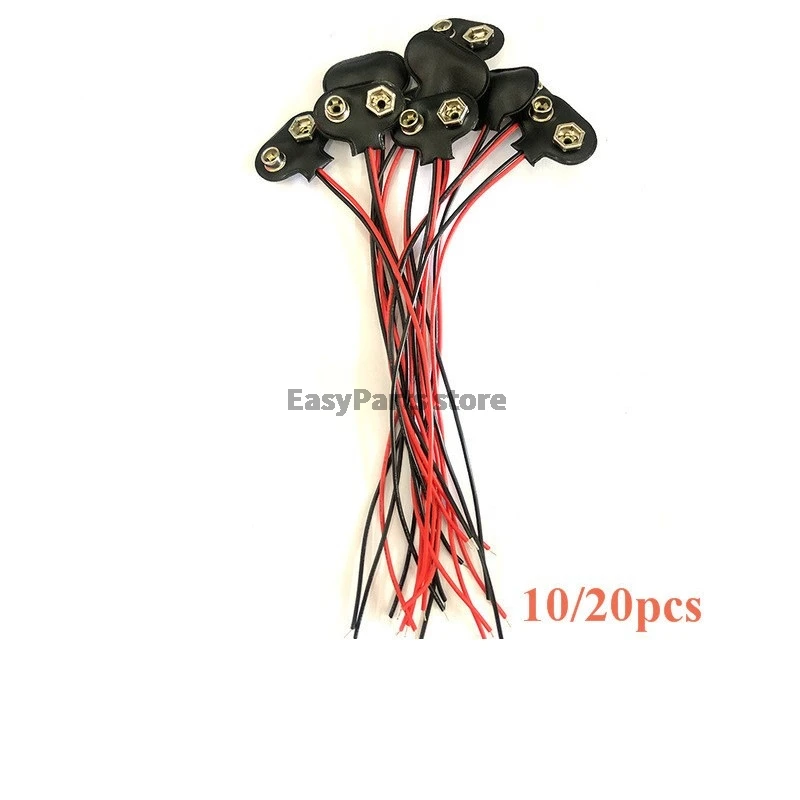Best choice5/10pcs 9v Battery Connector 9V Battery Snap Connector Clip Lead Wires Holder Wire Length 15CMCheapeat