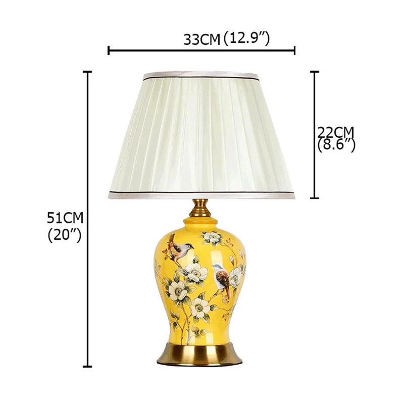 TEMAR Ceramic Table Lamps Desk Luxury  Modern Contemporary Fabric for Foyer Living Room Office Creative Bed Room Hotel