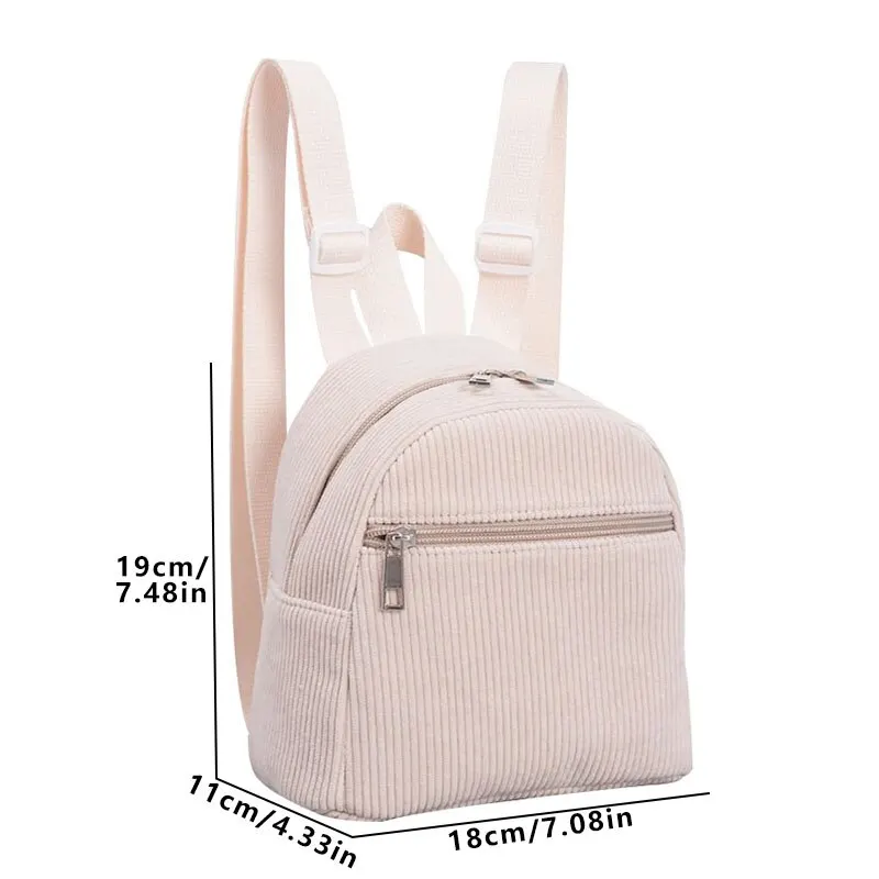 Mochila informal clásica de pana minimalista para niños, Mini bolso de viaje de alta calidad para mujer