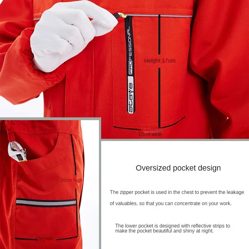 One Piece Work Trousers Dust-proof Wear-resistant Loose Car Repair Safety Coveralls Labor Protection Clothing Jumpsuit