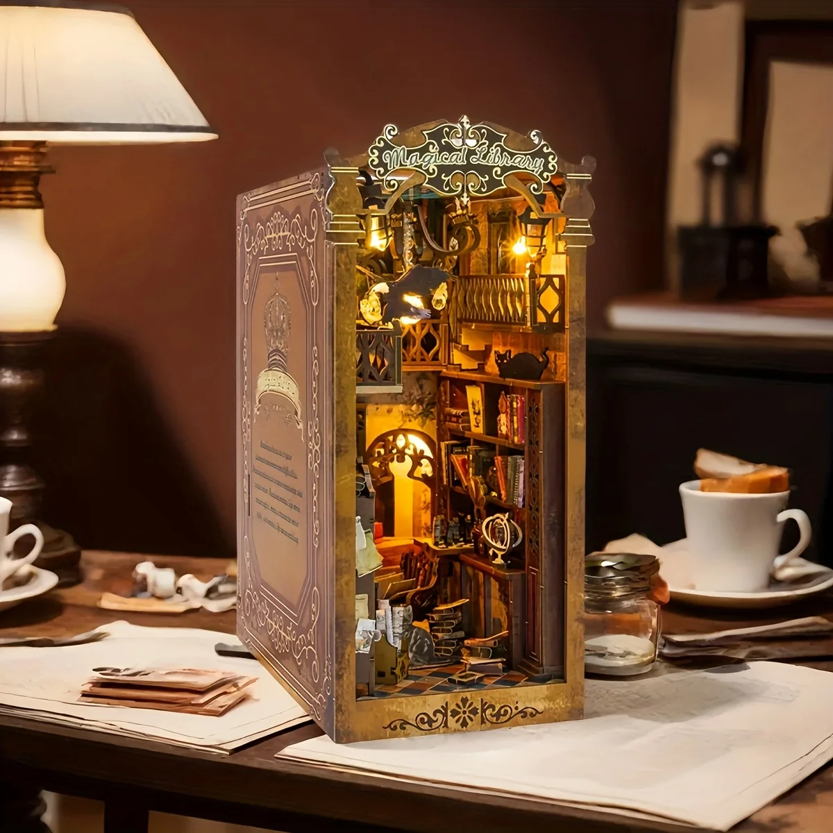 

Кукольный домик «сделай сам», мини-набор BookNook для детского Хэллоуина, 3D деревянная подставка для книг-головоломки, подходит для взрослых