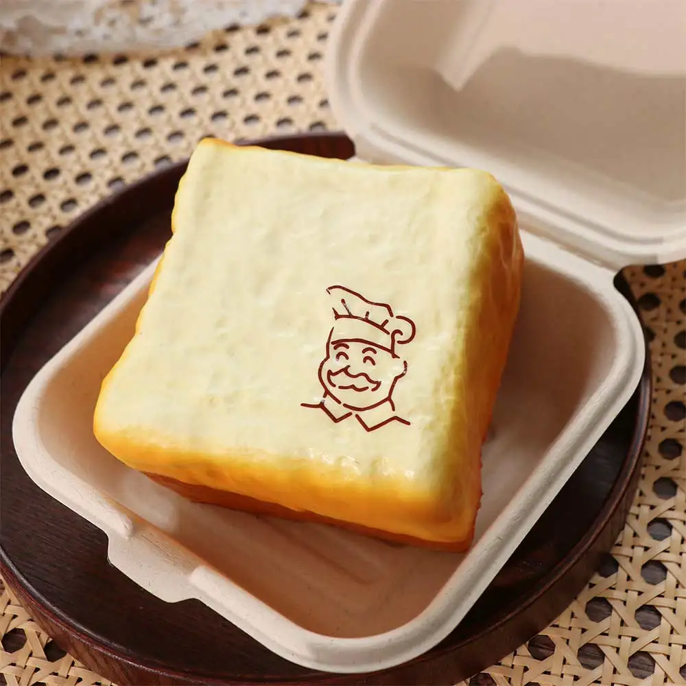 Moist Thick Simulated Bread Toast Squeeze Slow Rising Finger Suction Grandpa Toast Squishy Foam Soft Texture Sensory Fidget