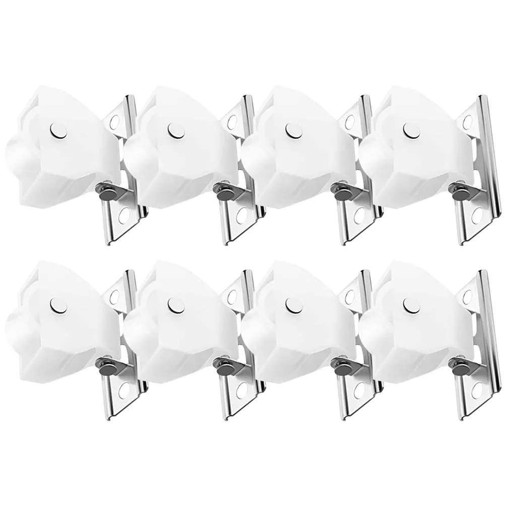 8Pcs Curtain Track Pulleys Sturdy Easy Installation Smooth Sliding for Roman Shades Cord Lock Curtain Rail Gliders Track