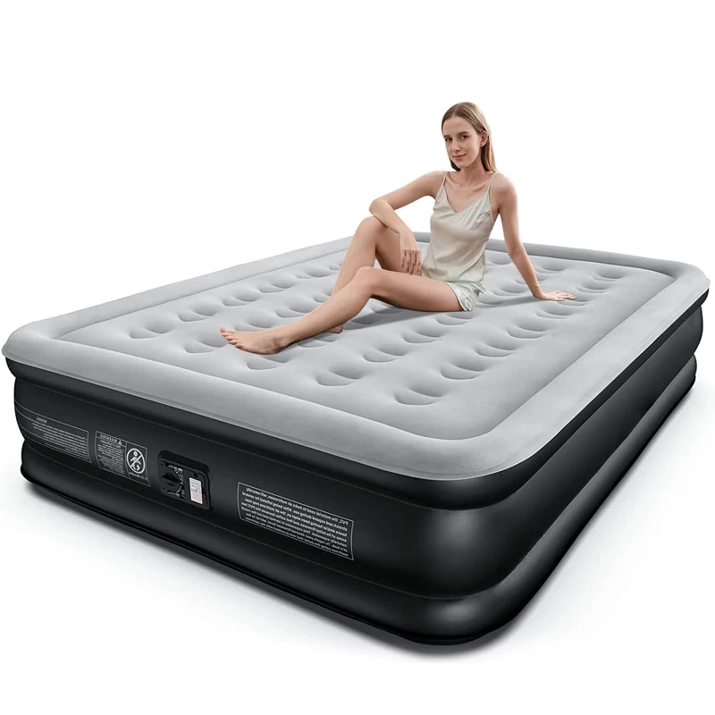 

Queen Air Mattress Built-in Pump 18\" Raised Comfort 650 Lbs Max Portable for Camping Home Guest Colchone Mattress