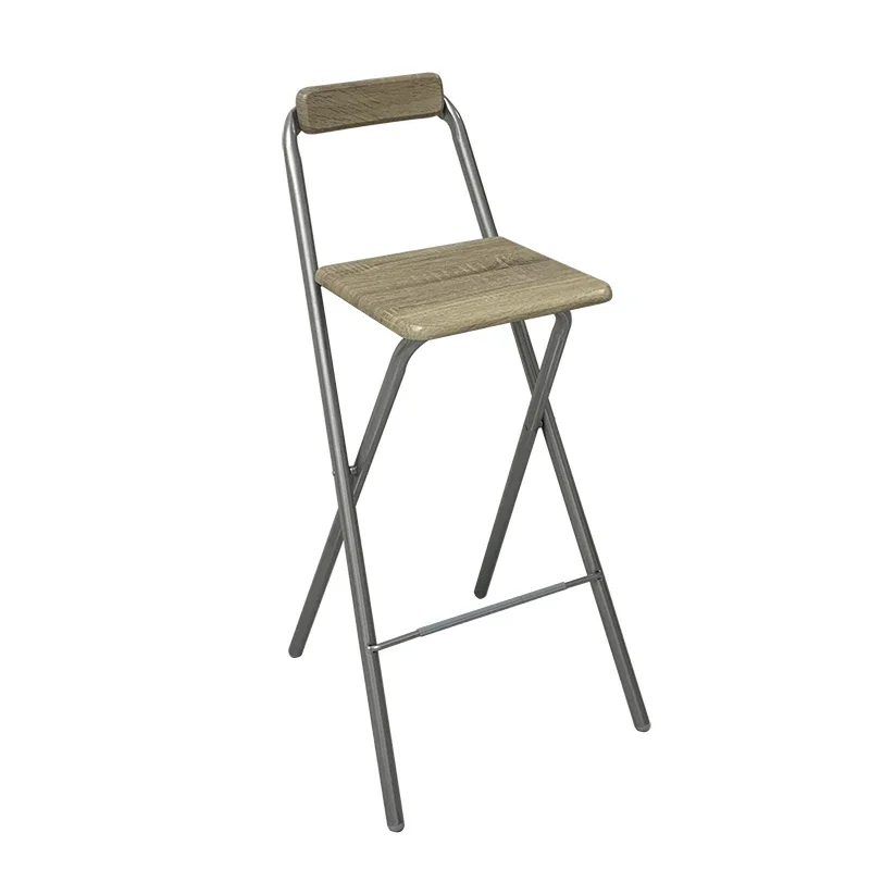 Folding Chair with Backrest Bar Chairs Household Creativity Convenient Storage High Stool Modern Minimalism Counter Seat