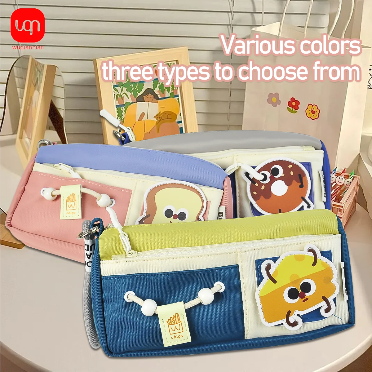 

Cartoon Magic Kitchen Toast Pen Bag New Stationery Bag Student Junior High Girls High Appearance Level Multi-Functional Pencil C