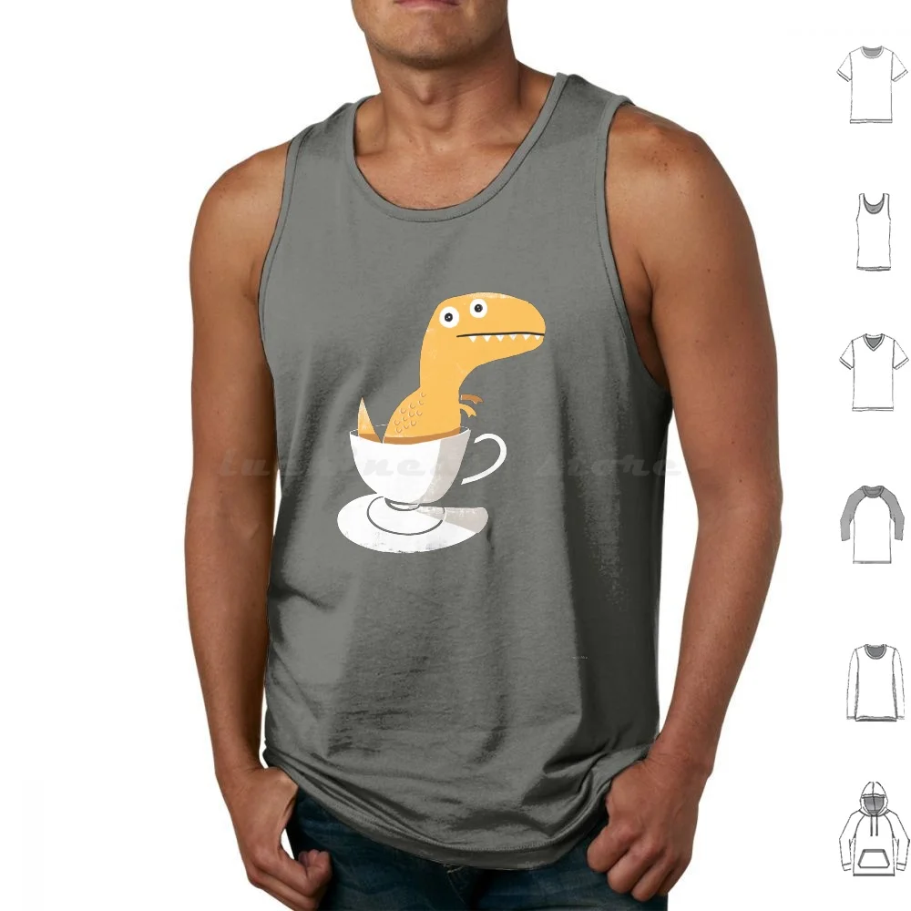 Tea Rex Tank Tops Vest Sleeveless Trex T Rex Tyrannosaurus Dino Dinosaur Tea Drink Pun Humor Funny Cute Dinomike