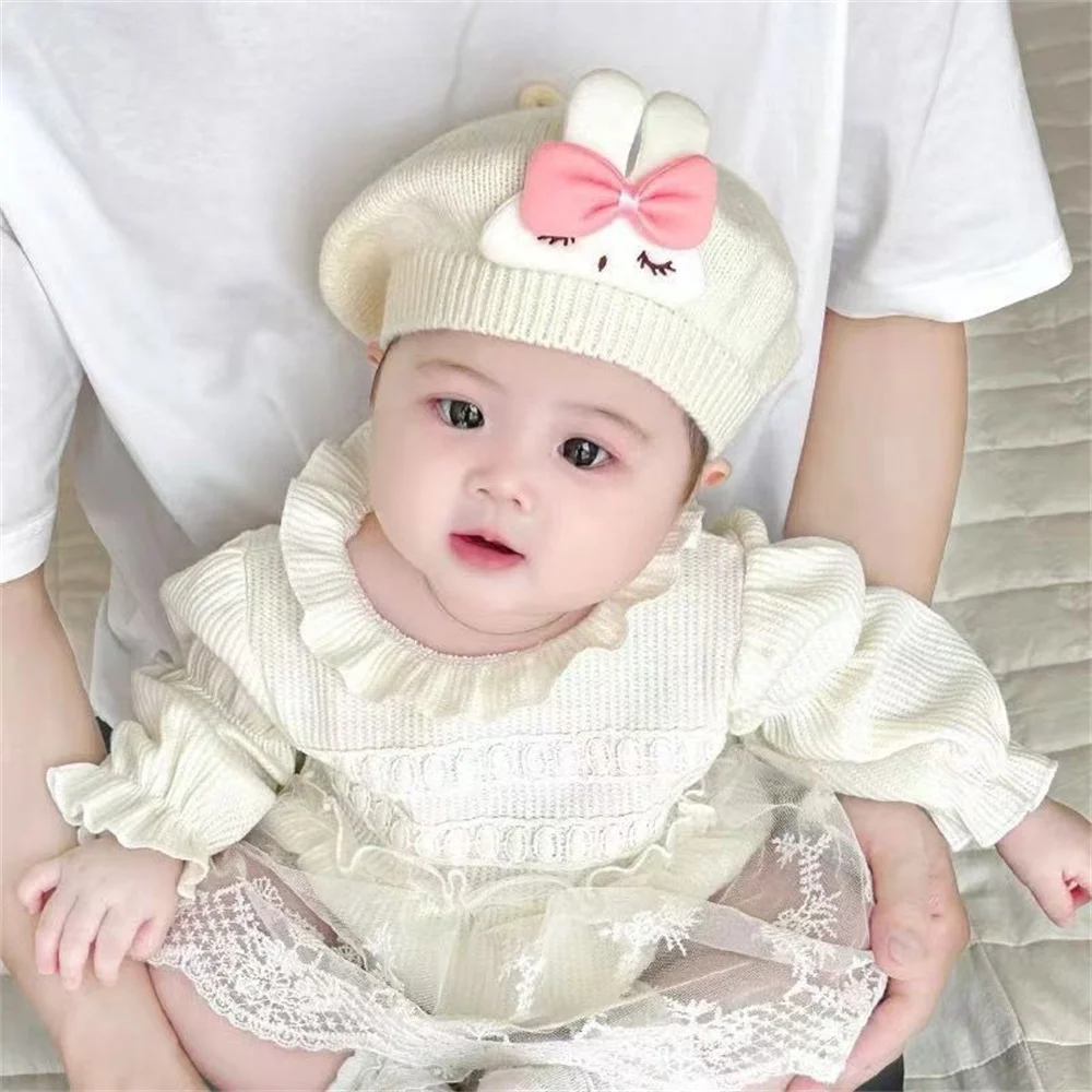 

Fashion Knit Beret Multicolor Children Baby Hats Autumn Winter Styling Accessories Hipster Painter Hat For Girls Kids Bonnet