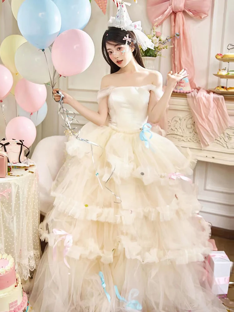 

Princess Theme Photography Costume Korean Style Beautiful Magazine Style Girl Art Photo Shooting Clothing Birthday Party
