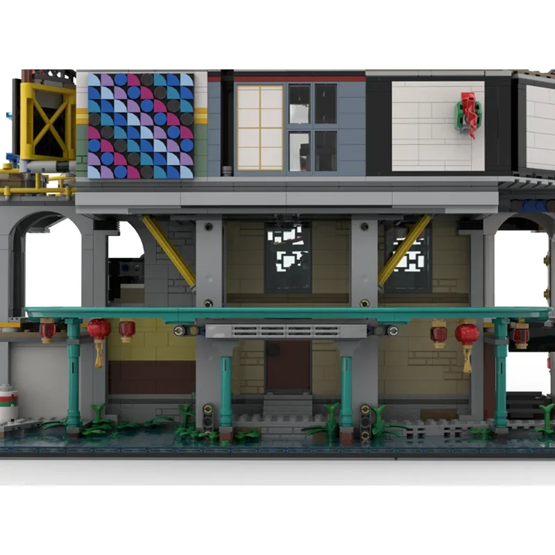 

City Street View Model Moc Building Blocks City of Lanterns Model Technology Bricks DIY Assembly Toys Construstion Holiday Gifts