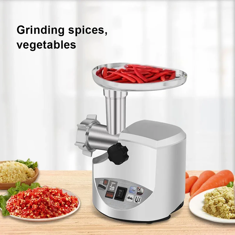 Mini Electric Meat Grinder 3000W Max Powerful Meat Grinder Electric Sausage Syringe Food Processor Home Sausage Stuffer