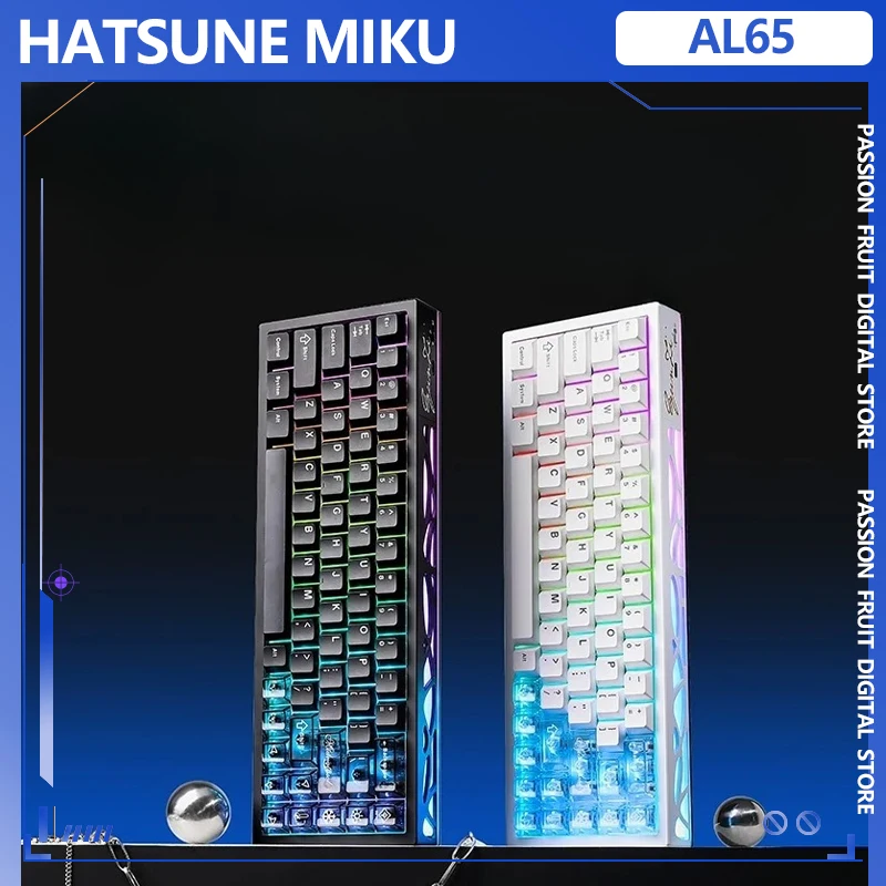 

YUNZII KEYNOUO AL65 3-режимная игровая клавиатура с ЧПУ, алюминий, RGB, горячая замена, 8000 мАч, беспроводная Bluetooth-клавиатура для ноутбука с возможностью горячей замены для ПК