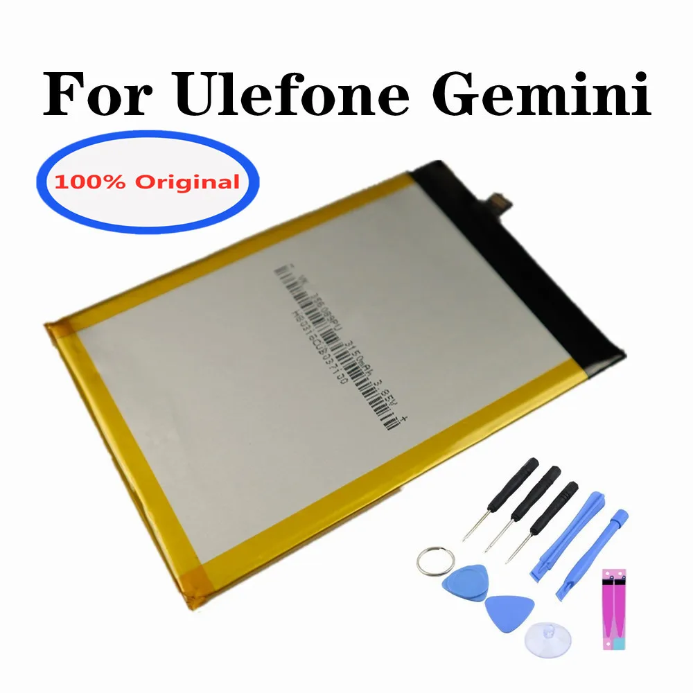 

New 100% Original Phone Battery 3150mAh For Ulefone Gemini High Quality Smart Phone Battery In Stock + Tools + Tracking Number