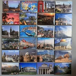 Coated Paper Fridge Magnets Tourist Souvenir Cuba Brussels Canada Croatia Dubai San Marino Isreal Miami Marseille Athens London