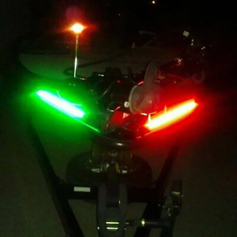 2x Safety RED & GREEN Boat Navigation LED Strip Lighting 12" Waterproof Marine LED Stripe  for Bass Tracker