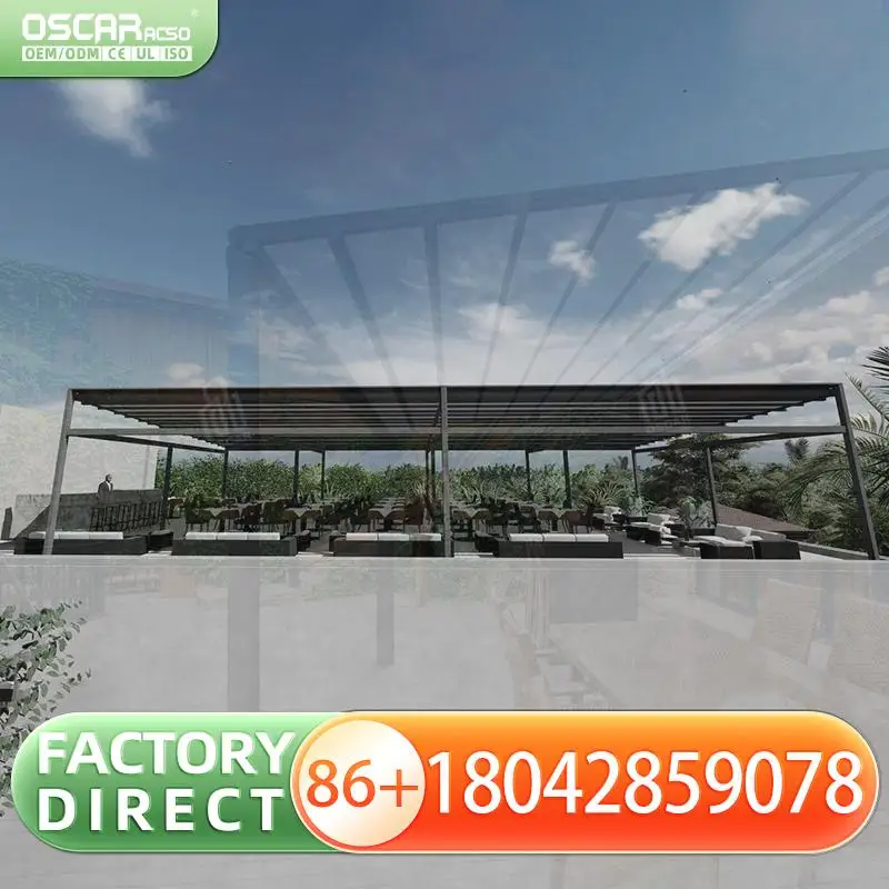 

Outside Electronic PVC Pergola for Garden Patio Backyard Outdoor Structure Shelter Retractable Canopy Pergola