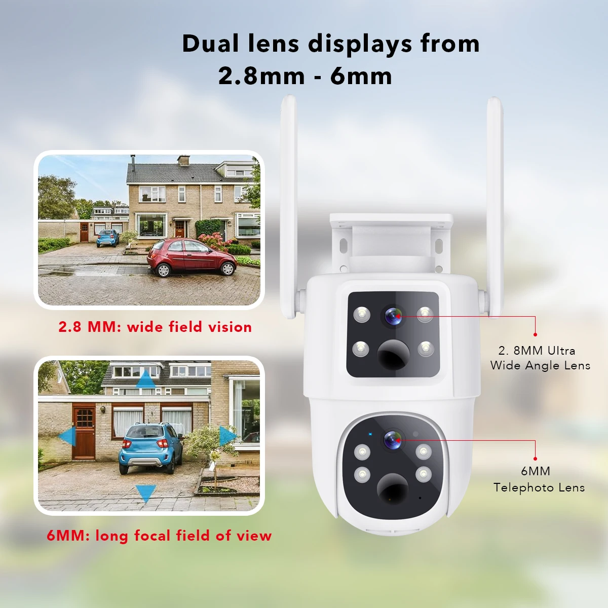 2K Dual lens 3mp PTZ  outdoor wireless 4G  with Ubox app