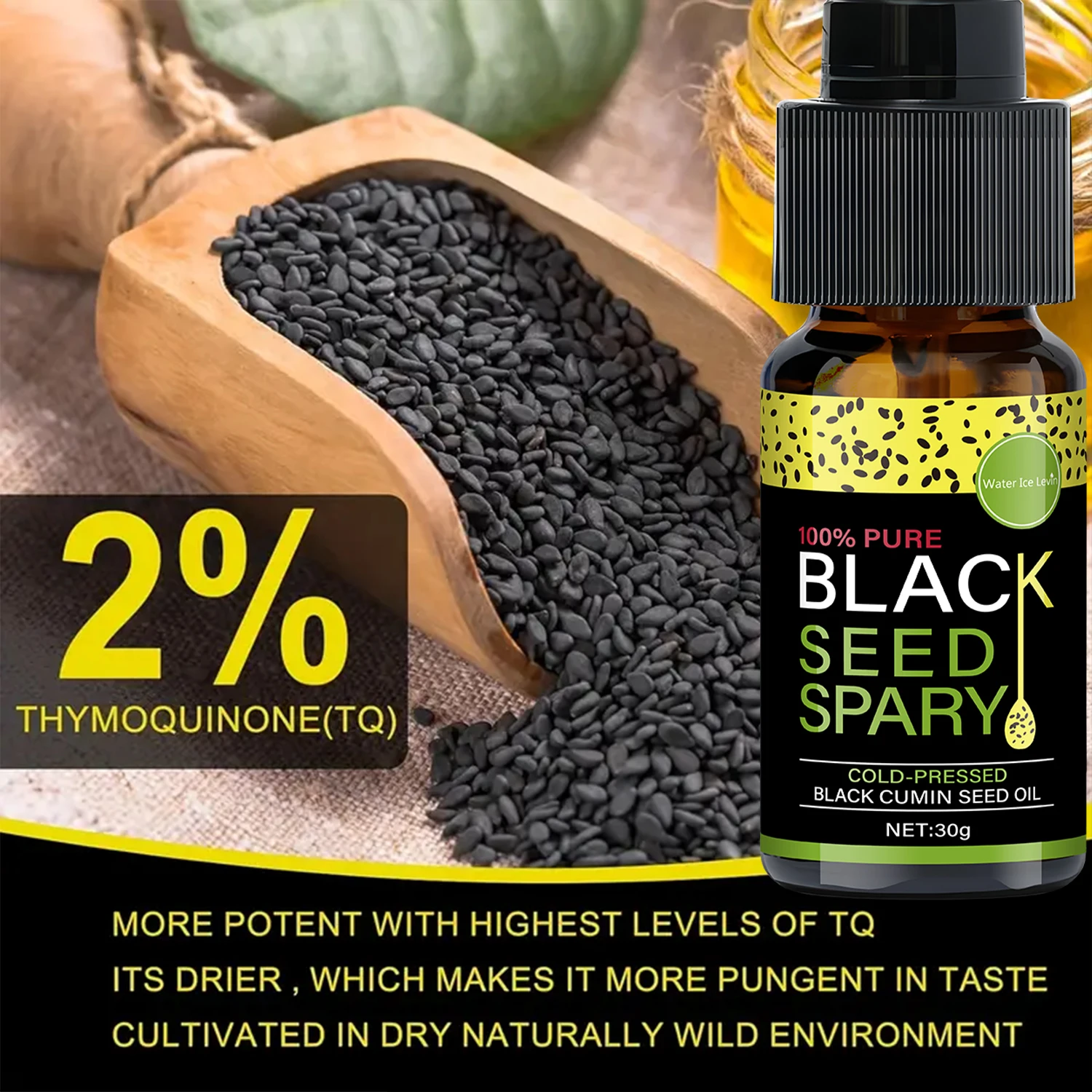100% Pure Black Seed Oil Spray - Cold-Pressed Hair Treatment, Deep Nourishment, Frizz Control, Winter Shine Care view 4