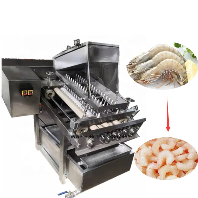 Automatic Stainless Steel Fresh Shrimp Peeler Deveiner Machine No Damaged Prawn Shell Peeling Shelling Removing Machine