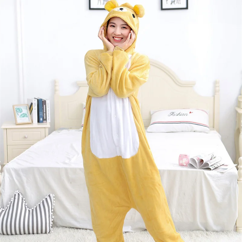 

Fluffy Onesie Nightwear Kingurumi Hooded Pajamas Lingerie Flannel Anime Cartoon Halloween Cosplay Costumes Homewear Flannel