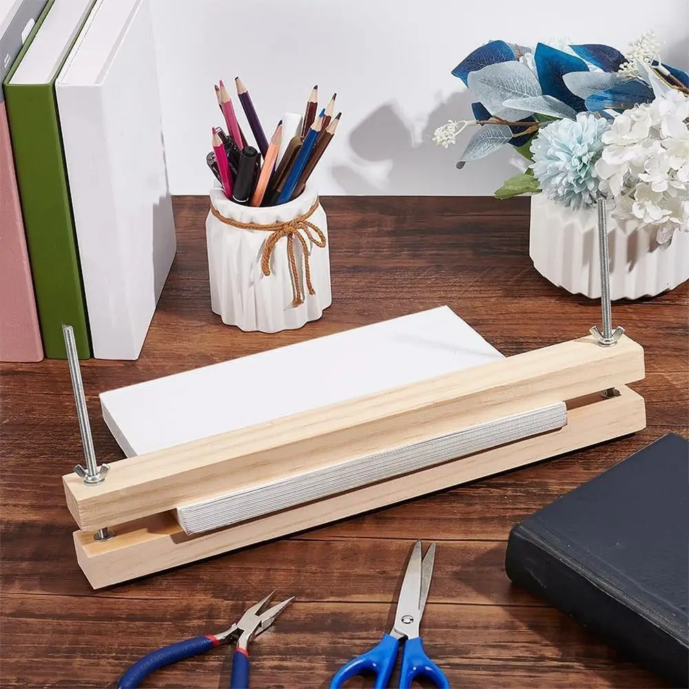 Multifunctional Flat Paper Press Machine Portable Sturdy Binding Machines Practical Convenient Wooden Book Press Home