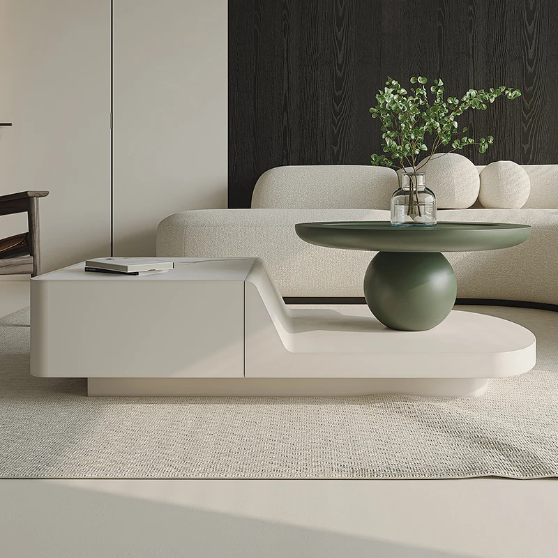 

painted coffee table living room, household small apartment designer, new Internet celebrity cream style coffee table