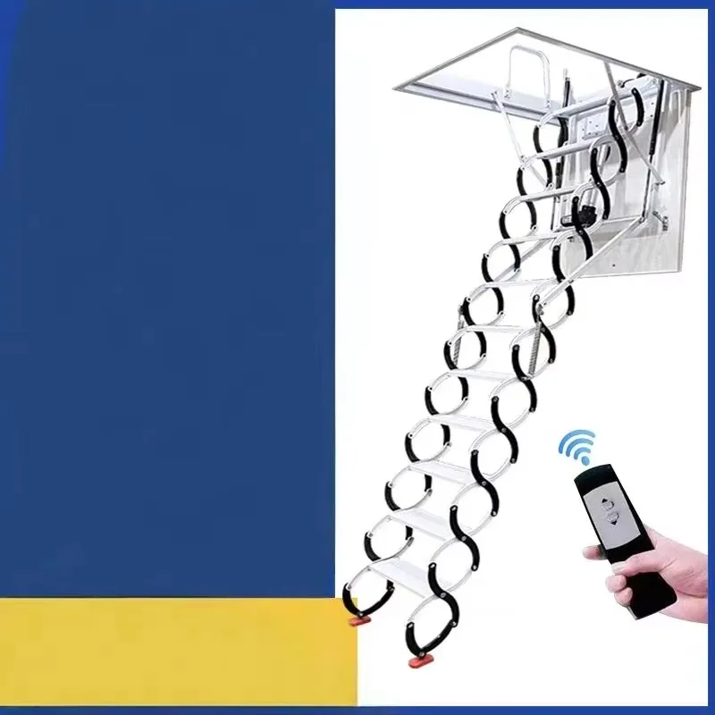 Manual/electric Telescopic Loft Ladder  Electric Model Retractable Hidden Staircase