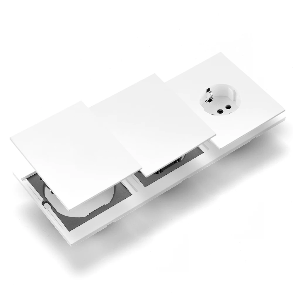 Skin Sensation Embedded Integrated Panel Rocker Switch Power Sockets Wall Socket Button Light Switch Skin Feel Paint Embedded