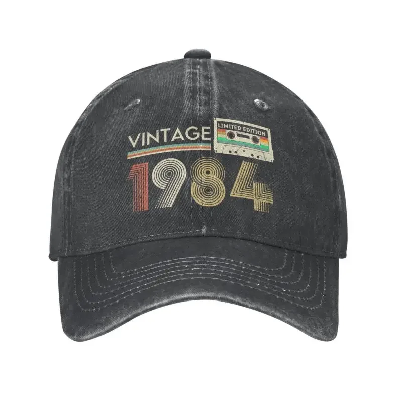 Custom Cotton Vintage 1984 Limited Edition Cassette Birthday Gifts Baseball Cap Women Men Adjustable Dad Hat Outdoor